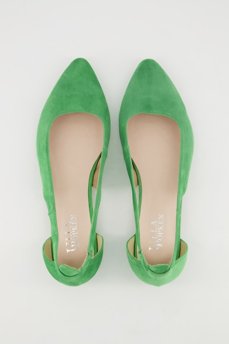 Leder-Ballerinas, Cut-Out, Weite H