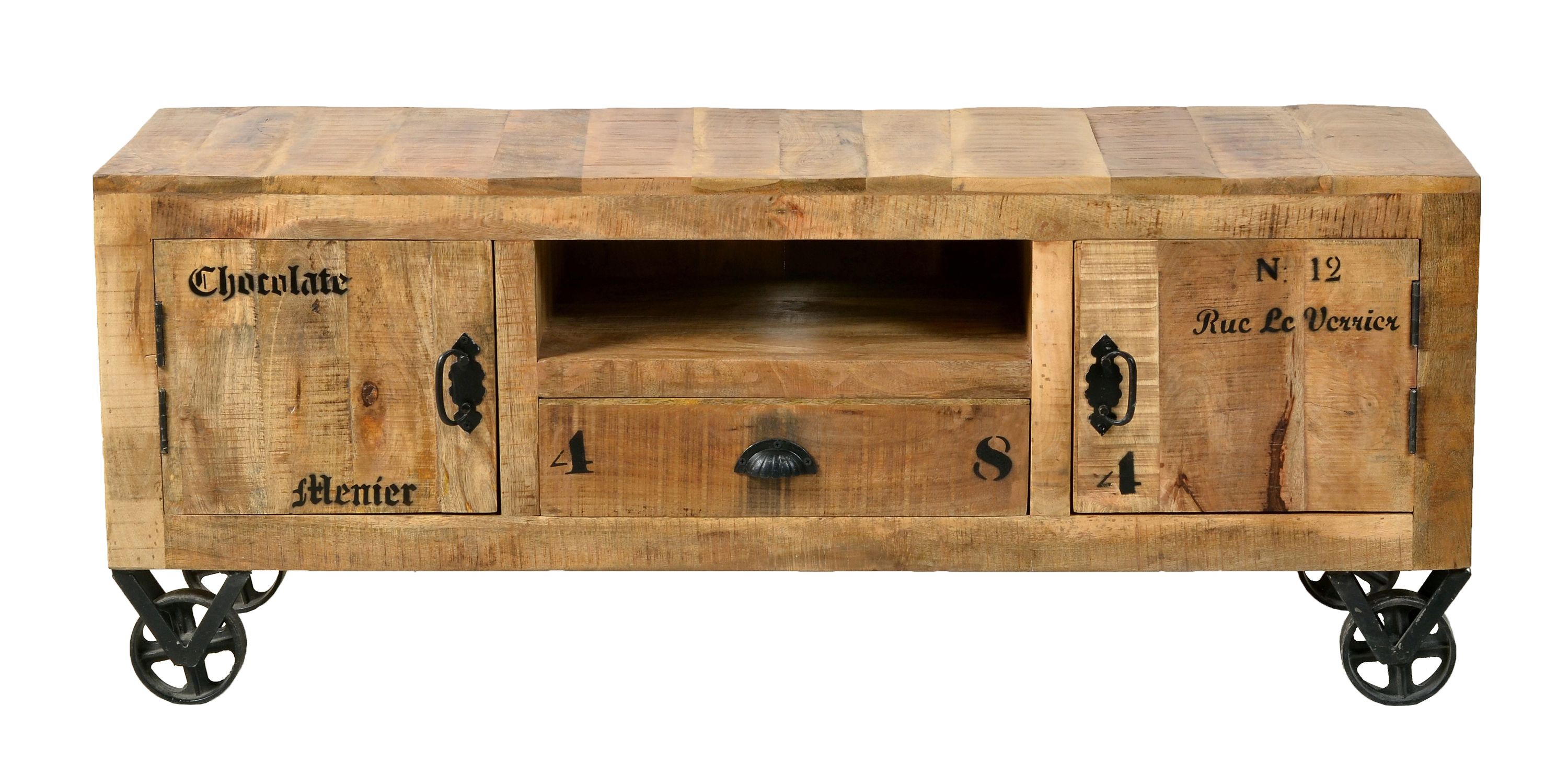 Lowboard Mangoholz Kommode Sideboard TV Fernseher Hifi Wohnzimmer Schrank