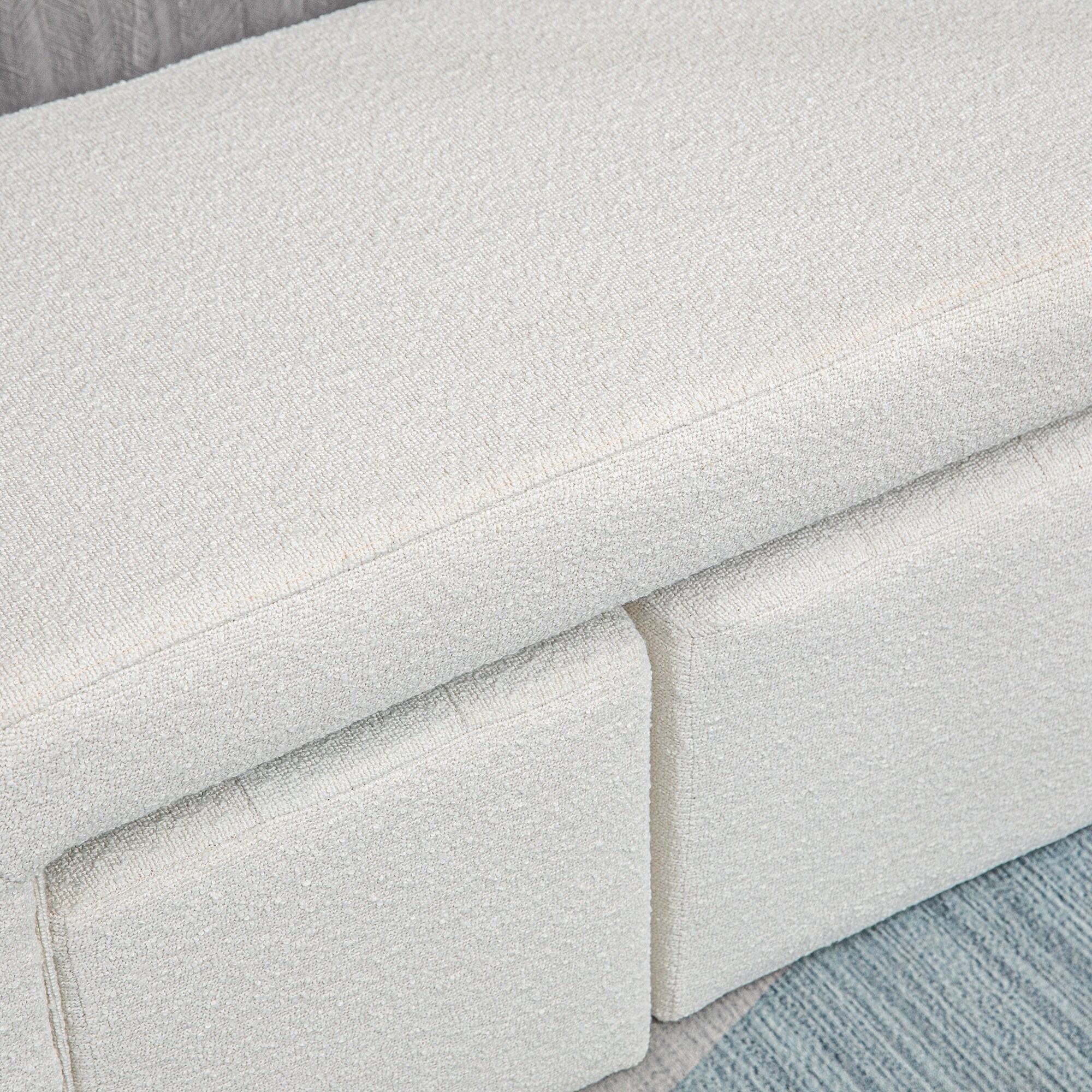 HOMCOM Fußbank bestehend aus 3 Fußhockern weiß 89L x 42,5B x 45H cm