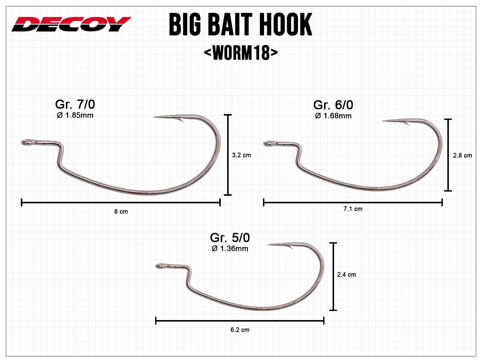 Big Bait Hook Worm18 - Gr. 7/0