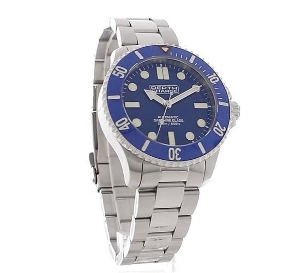 Depth Charge Stainless Steel Blue Dial Dive Watch