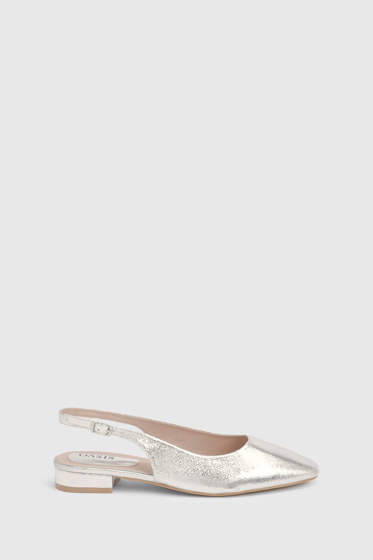 Oasis Chaussures Plates À Bride Arrière Millie En Synthétiquecuir Métallisé