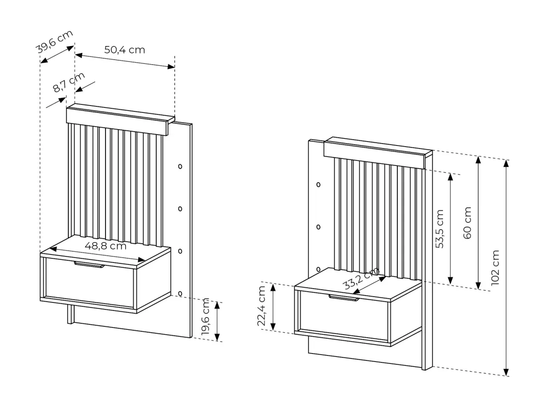 Ensemble lit coffre avec chevets 160 x 200 cm + Matelas + Commode + Armoire - Coloris : Naturel et noir - ARIADA