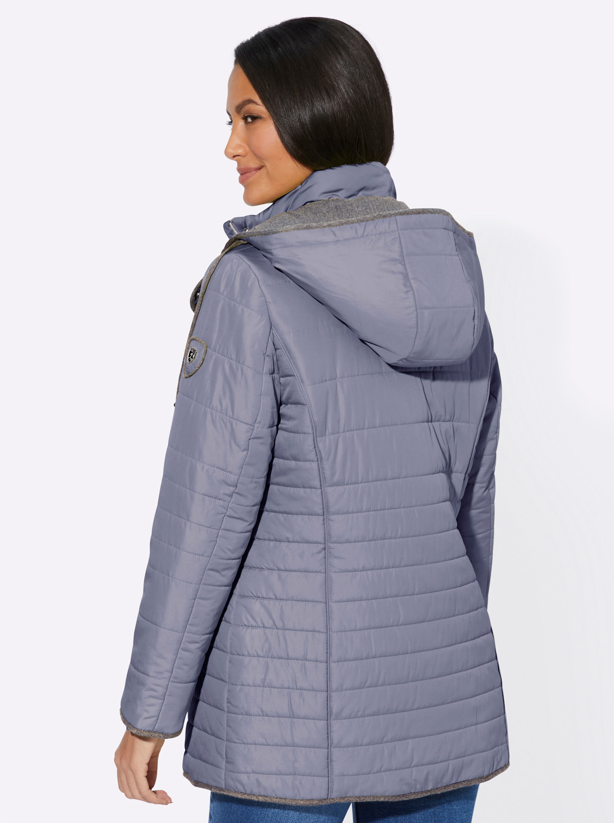 Steppjacke in taubenblau