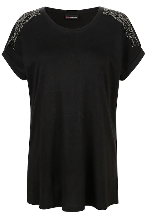 T-Shirt, oversized, Schulter-Ziersteinchen