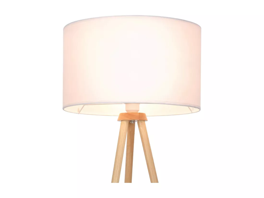Lampadaire trépied led en bois blanche 45 x 45 x 145 cm 01_0000403