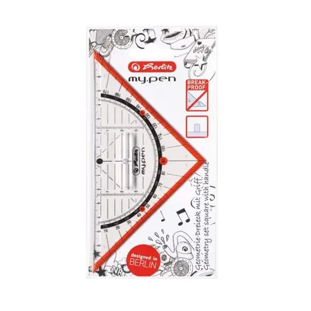 Herlitz Geometriedreieck My Pen mit Griff 16cm farbig