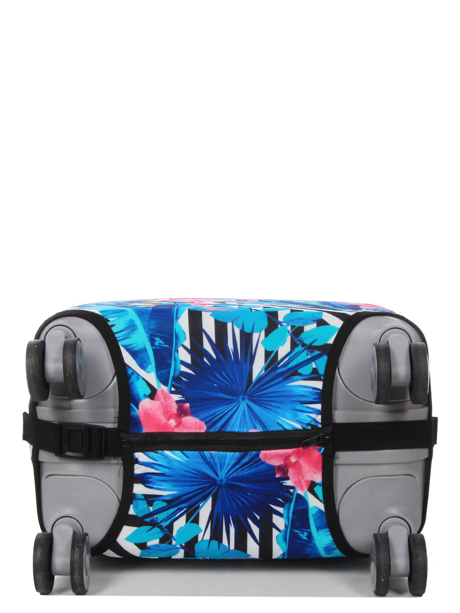 Housse de valise Periea Black & White Stripes with Flamingos S