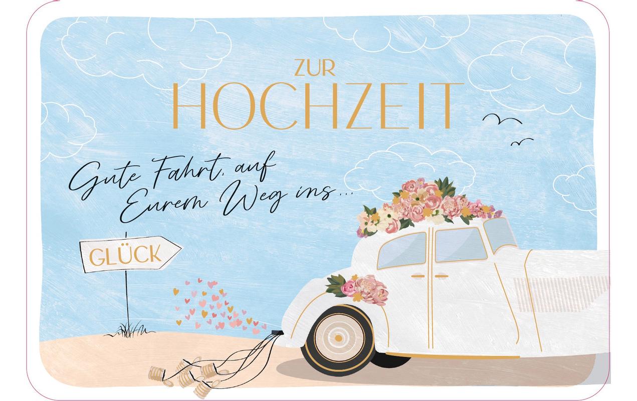 Hochzeitskarte Gute Fahrt B6Grusskarte zur Hochzeit
