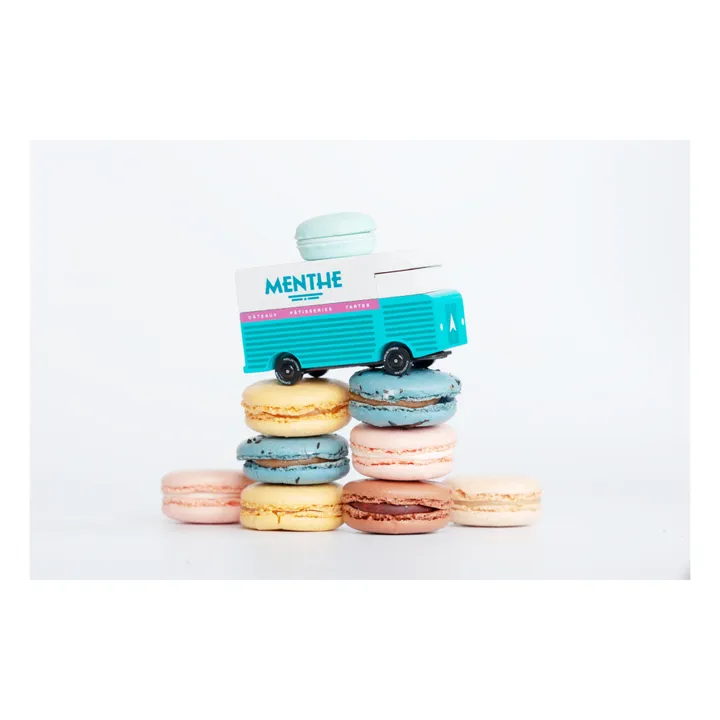 Candylab Voiture Macaron menthe en bois