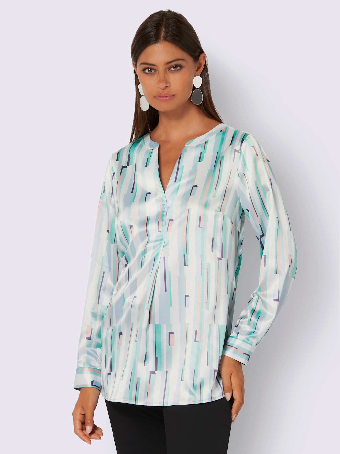 Chemisier long patte de boutonnage courte
