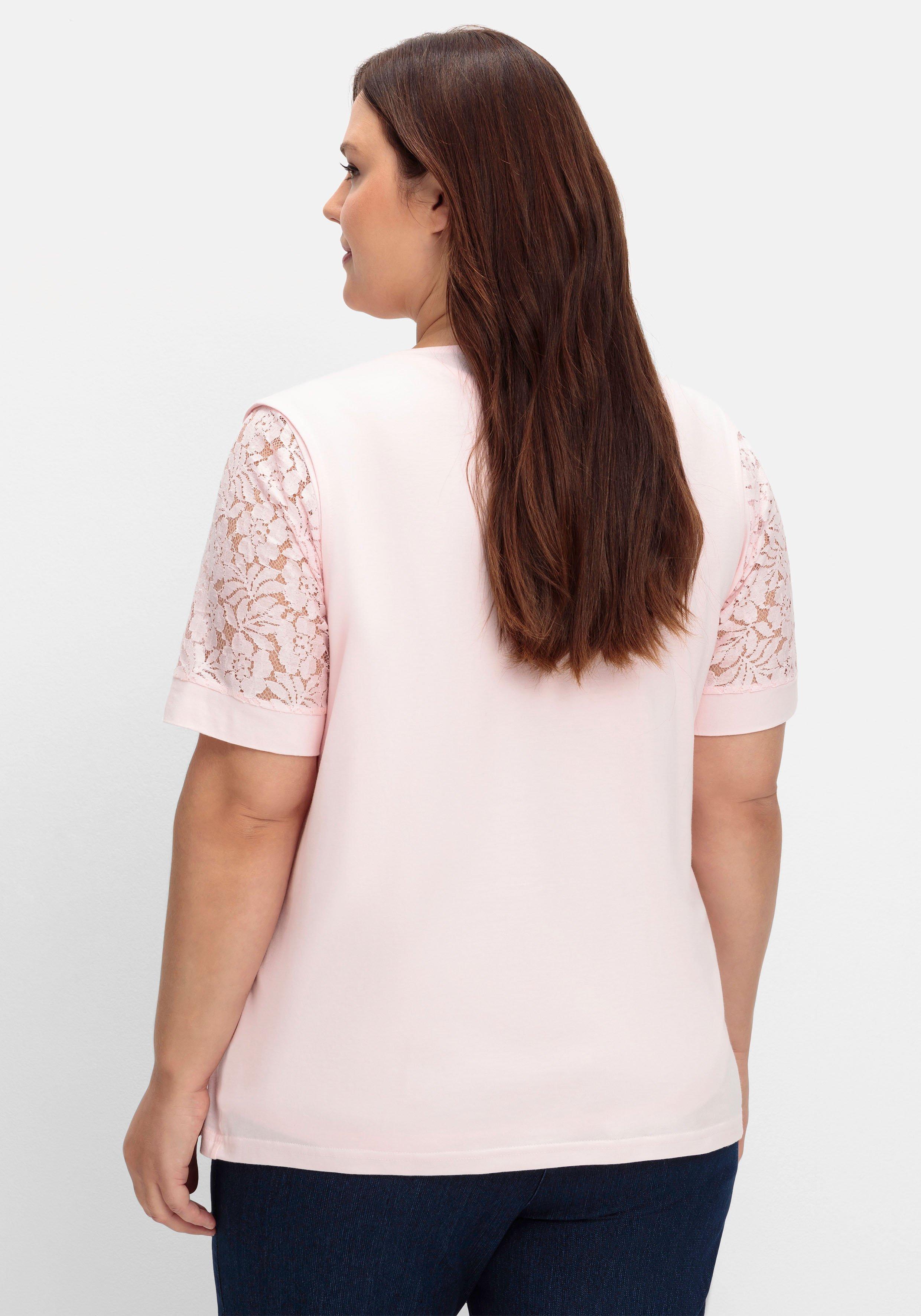 Set aus Spitzenshirt und Weste
