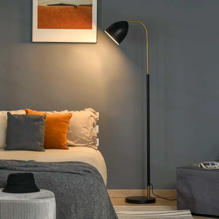HOMCOM Stehleuchte mit flexiblem Lampenkopf bunt