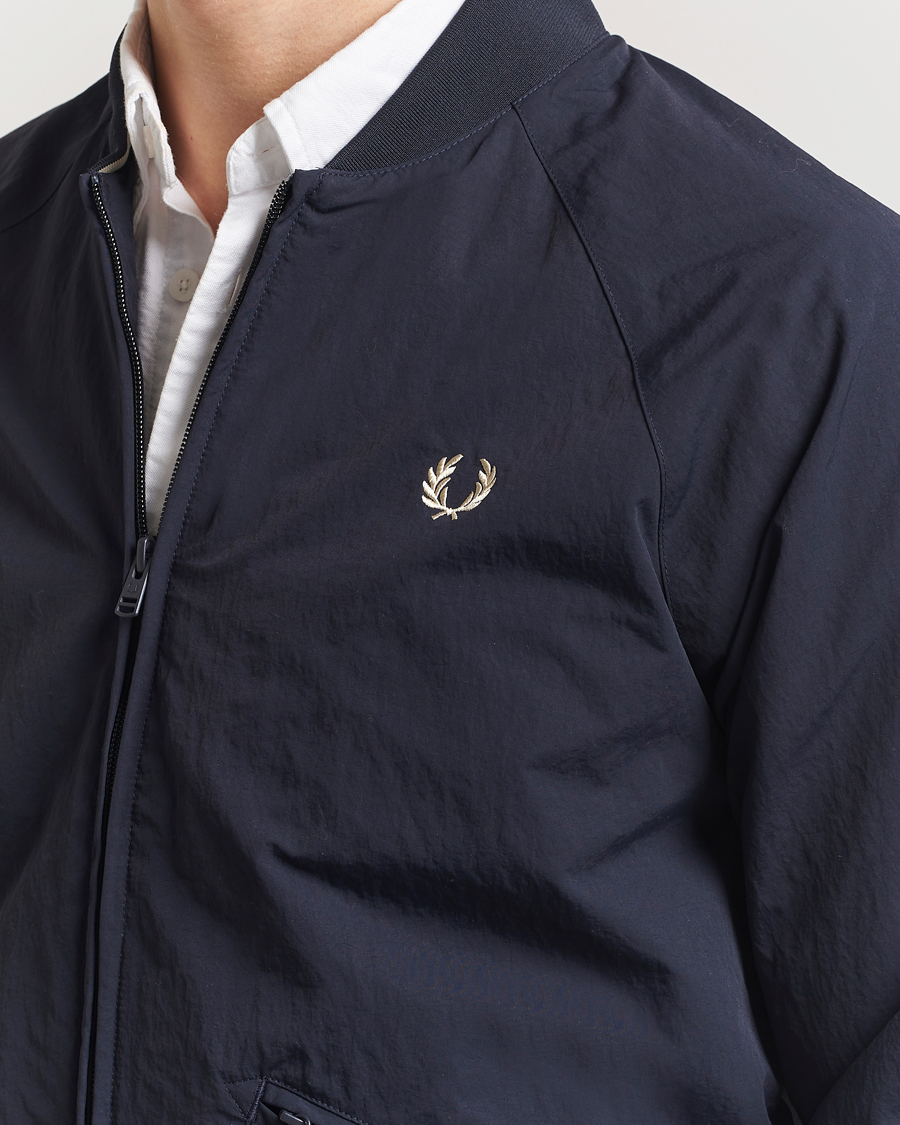 Fred Perry Textured Tennis Bomber Jacket Navy