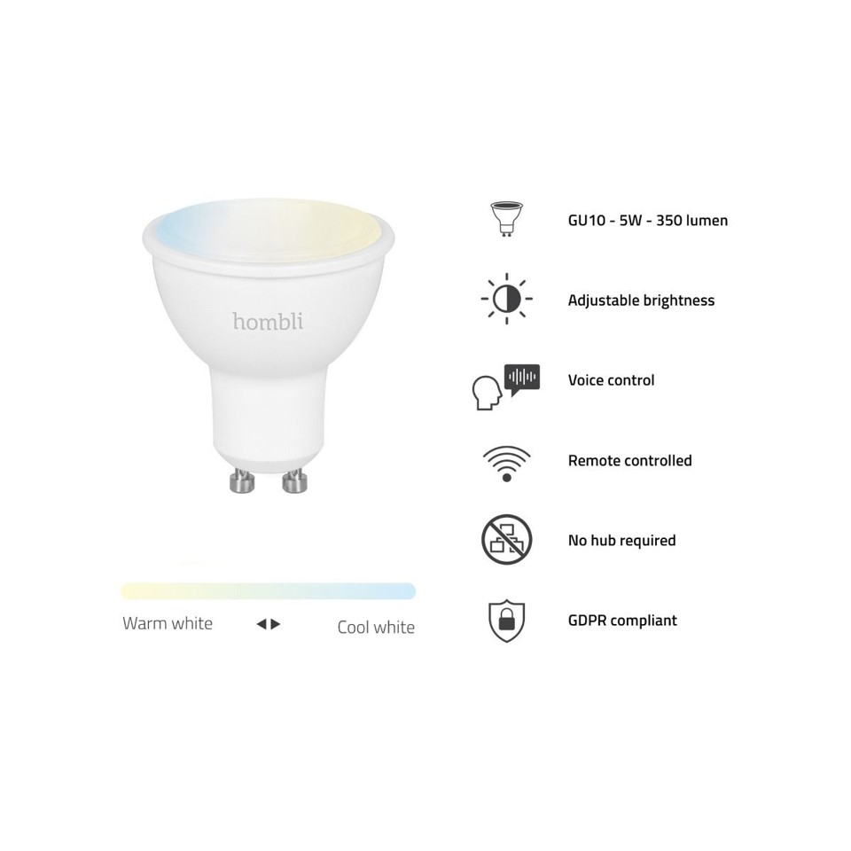 Hombli - GU10 Smart Bulb CCT - Promo Pakke