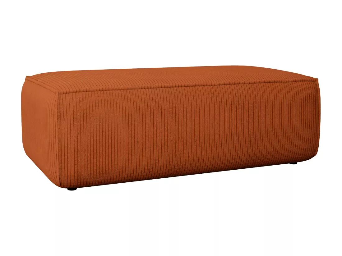 Pouf en velours côtelé terracotta AMELIA