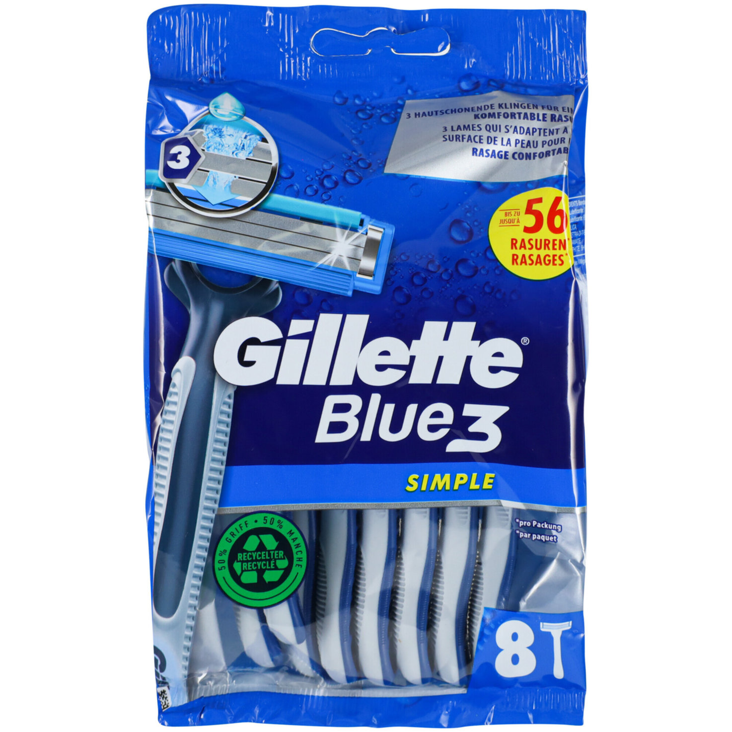 Gillette Einwegrasierer Simple3 8er