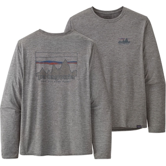 Patagonia Capiline Cool Daily Graphic Langarmshirt '73 Skyline: Feather Grey Herren