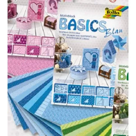 Folia Bastelpapierblock 24x34 blautöne 3x10 Blatt