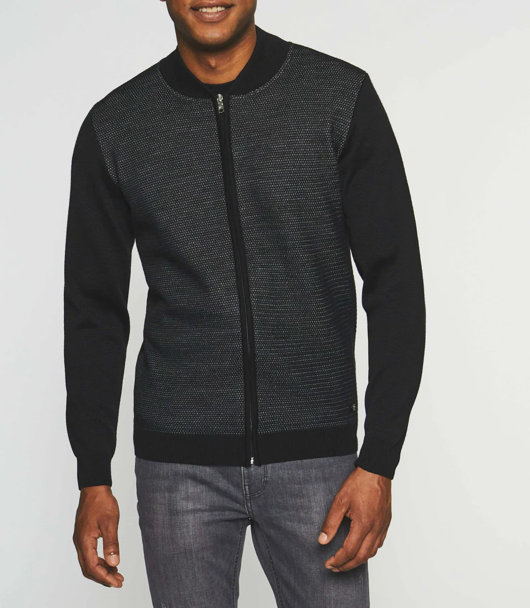 Gilet zippé col teddy noir BAO