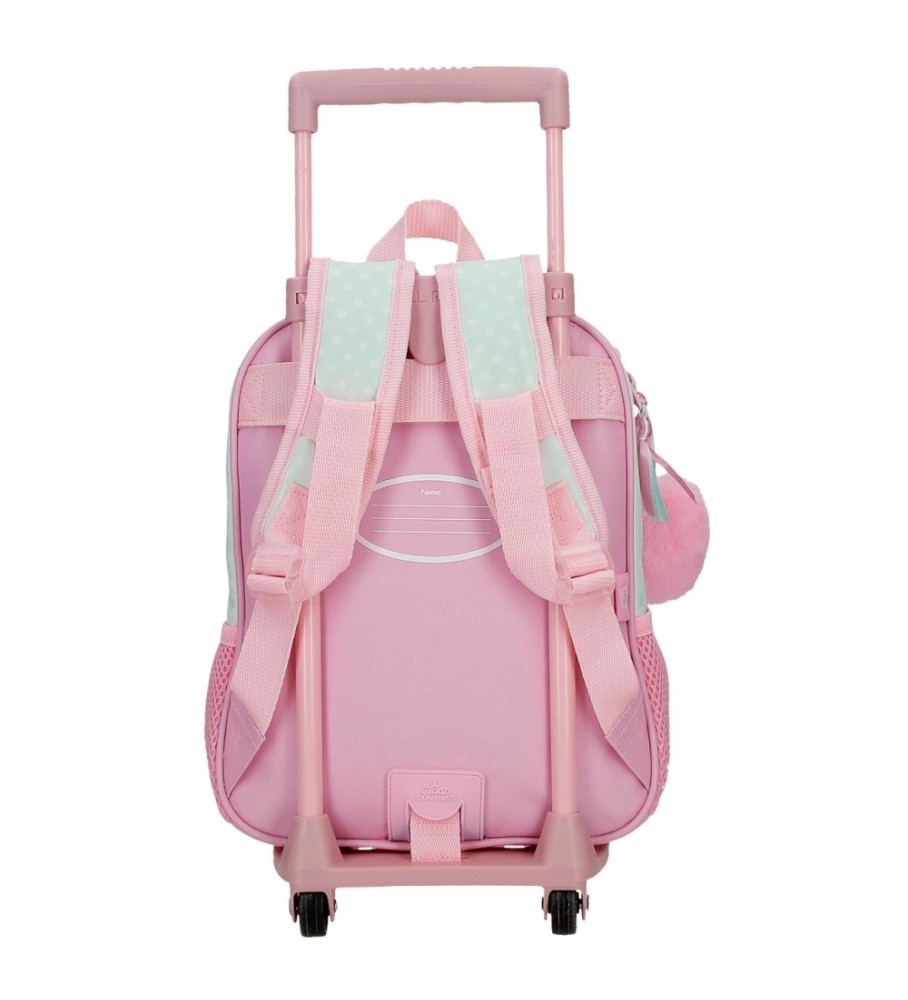 Mochila infantil Joumma Bags Hello Kitty Paris com rodas, turquesa - 23x28x10cm -