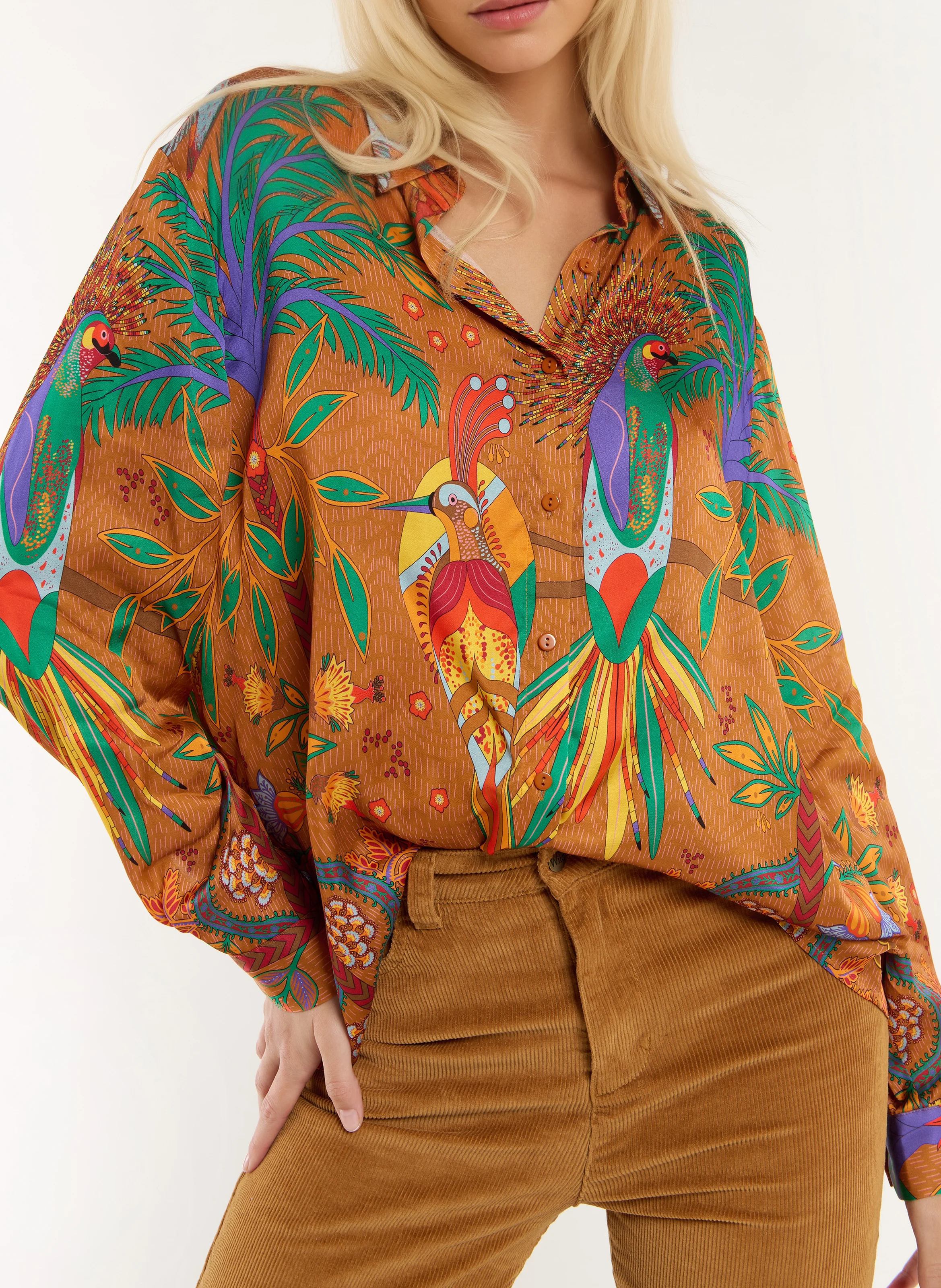 BONAVENTURE MAGIC INDIA - Chemise col classique imprimée | Orange