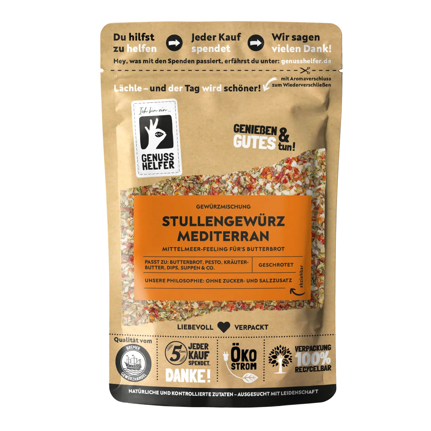 Stullengewürz mediterran, geschrotet