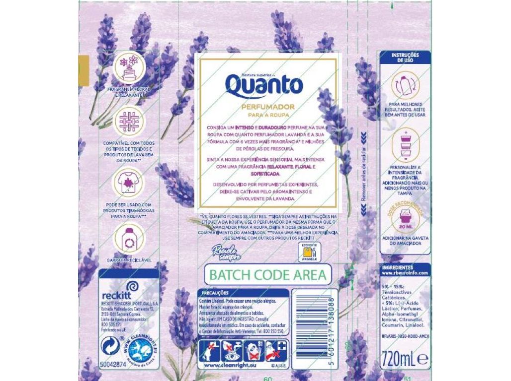 INTENSIFICADOR PERFUME LÍQUIDO QUANTO LAVANDA 36 DOSES