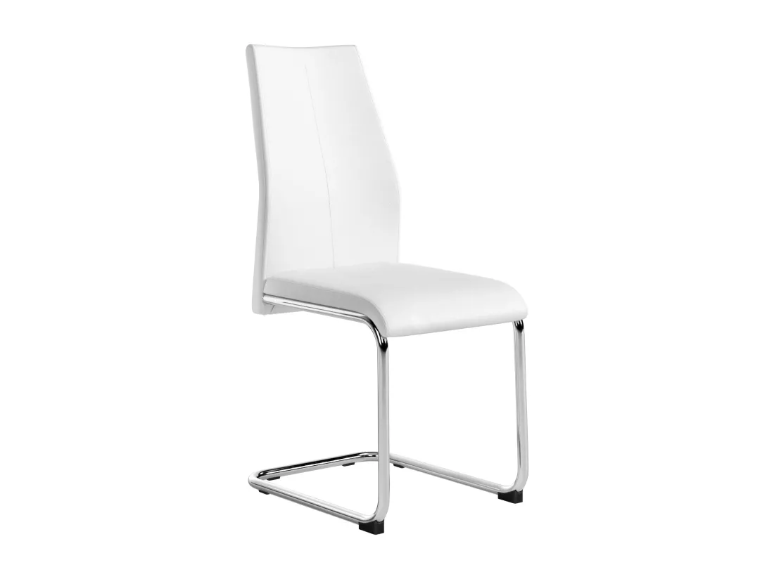 Lot de 4 chaises PAULINE - Simili - Blanc
