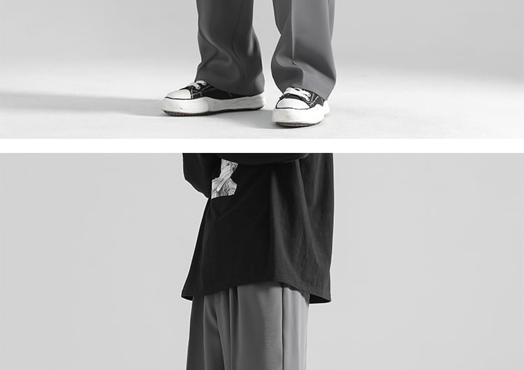 Naideth - Hoge taille effen wijde broek