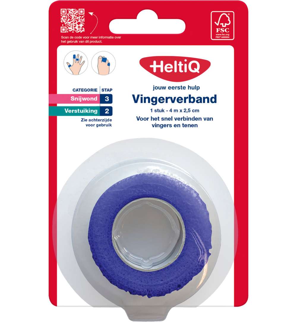 HeltiQ Vingerverband 4m x 2.5 cm (1 stuk)