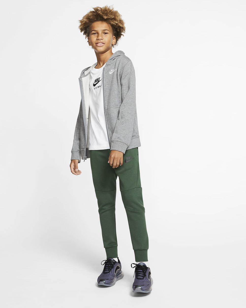 Sweat zippé à capuche Nike Sportswear Club Gris pour enfant