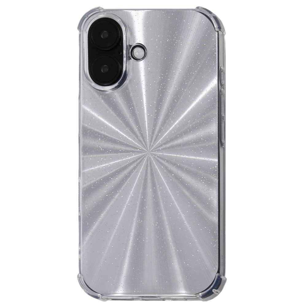 iPhone 16 Hybrid Hülle TPU Bumper mit Acryl Rückseite   Wechselbare Einlegekarten - Transparent / Silber