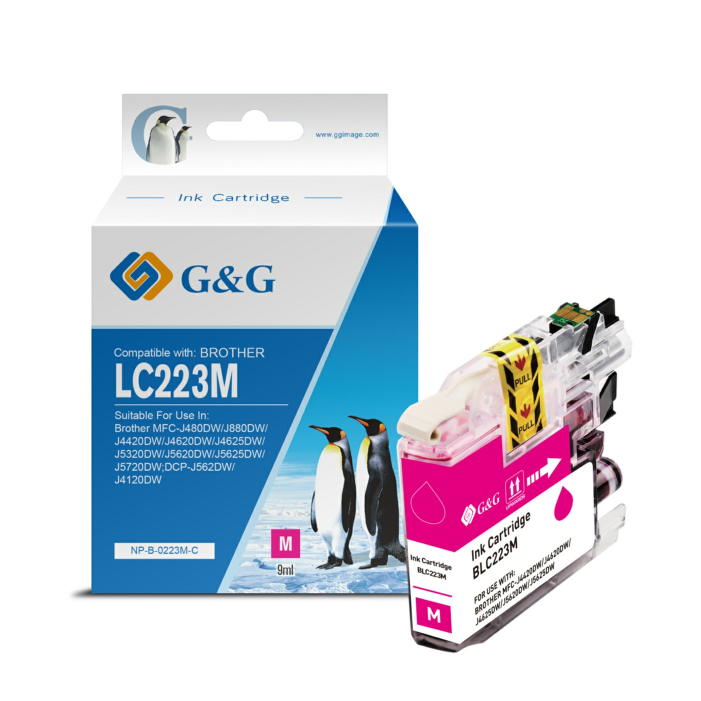 Ersetzt Brother LC223M Druckerpatrone Printer Tintenpatrone (550 Seiten / 8ml) - Rot