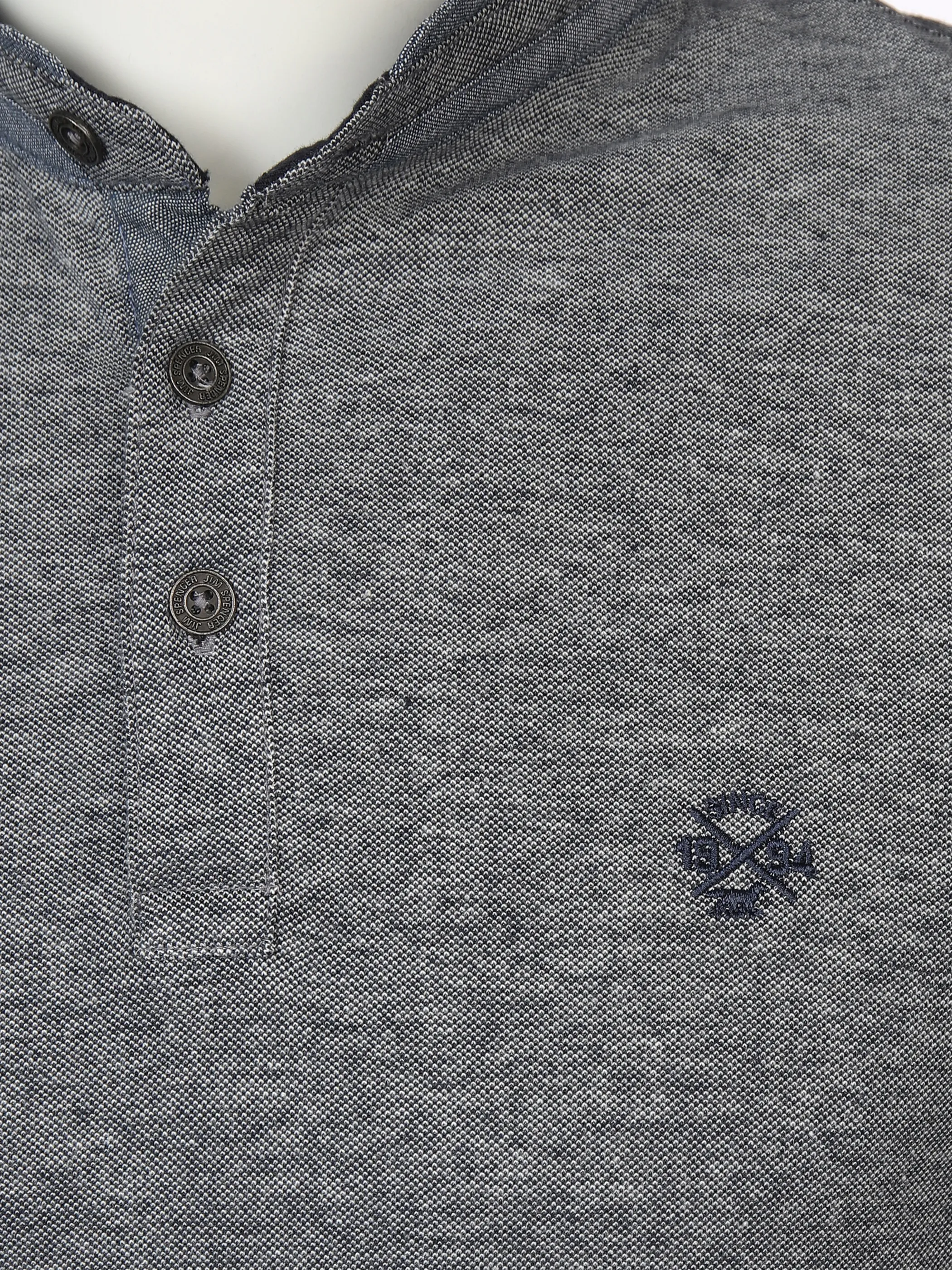 Herren Henleyshirt mit Stickerei