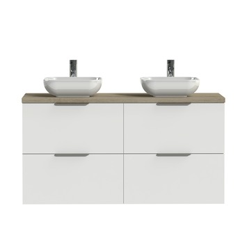 Tiger badkamermeubel Studio 120cm hoogglans wit/witte waskom met profielgrepen