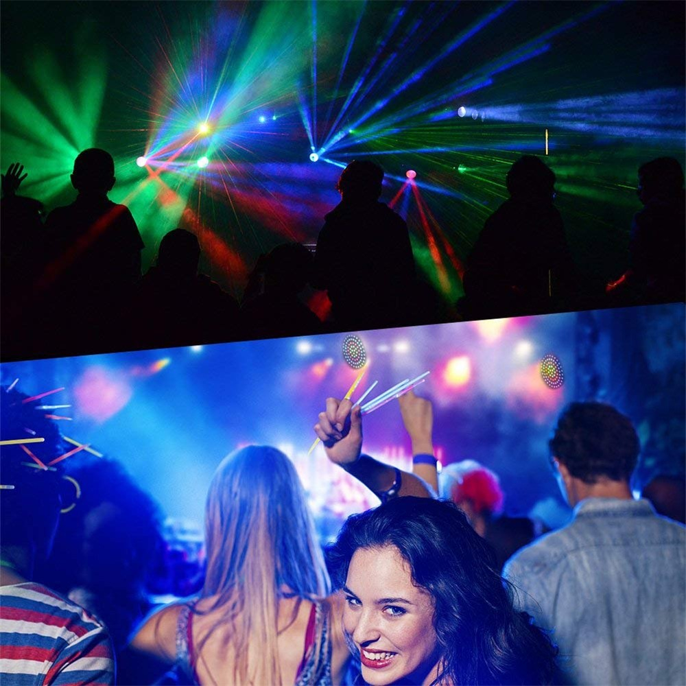 Soundgesteuerte Disco Lichter 78 LEDs Partylicht RGB Multicolor Projektionslampe mit Fernbedienung   Netzteil - Schwarz