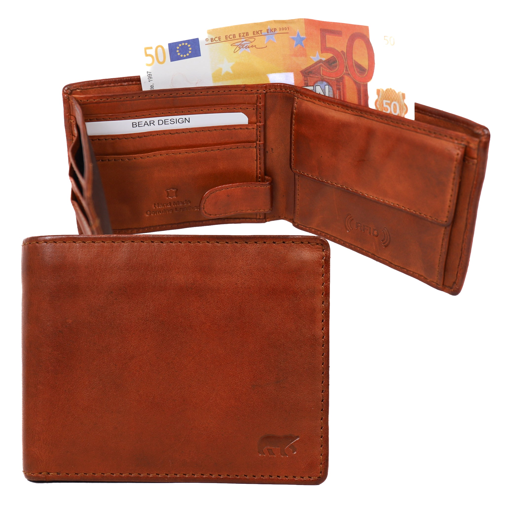 Billfold 'Jim' cognac Cognac