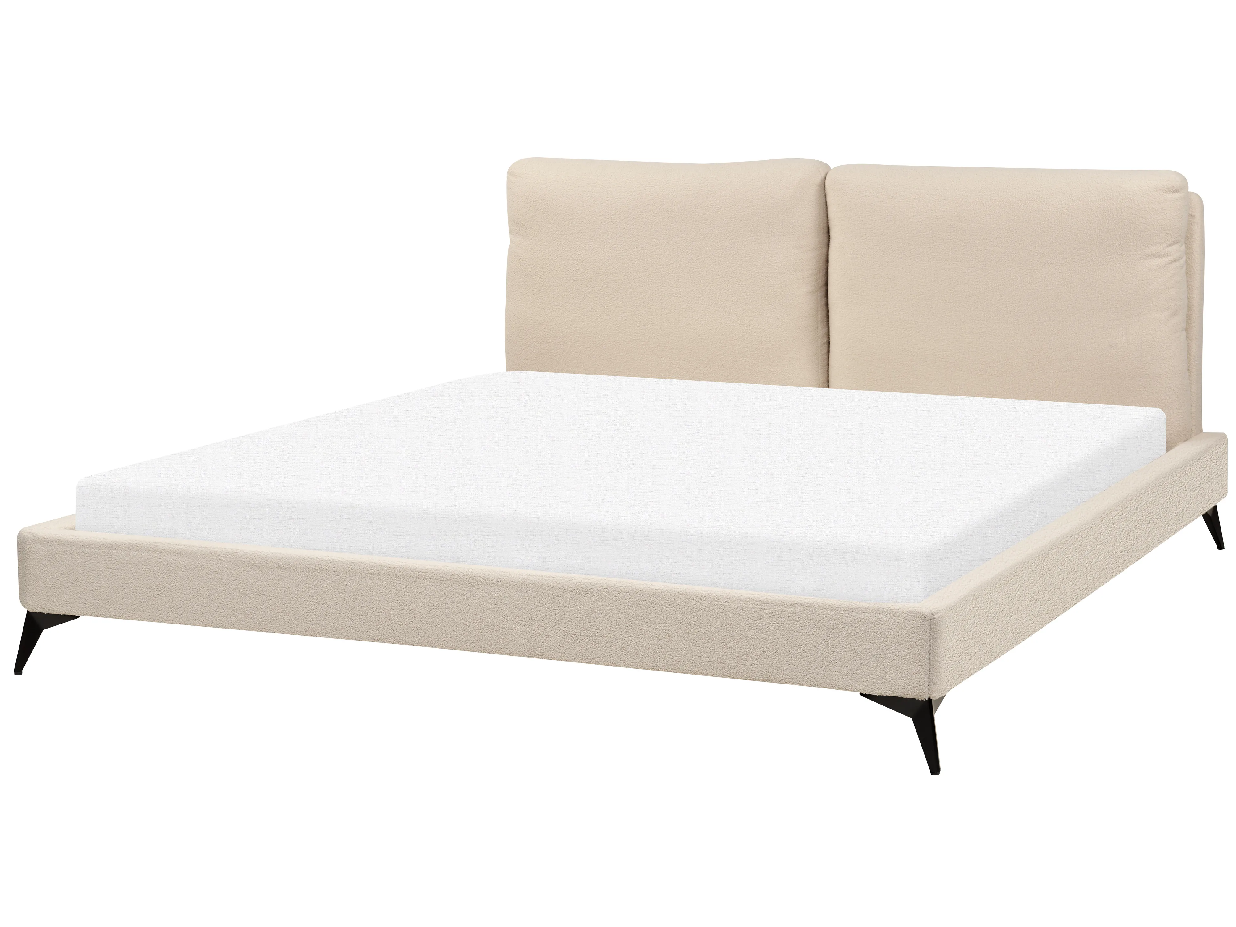 Bed Bouclé MELLE 180 x 200 cm Beige