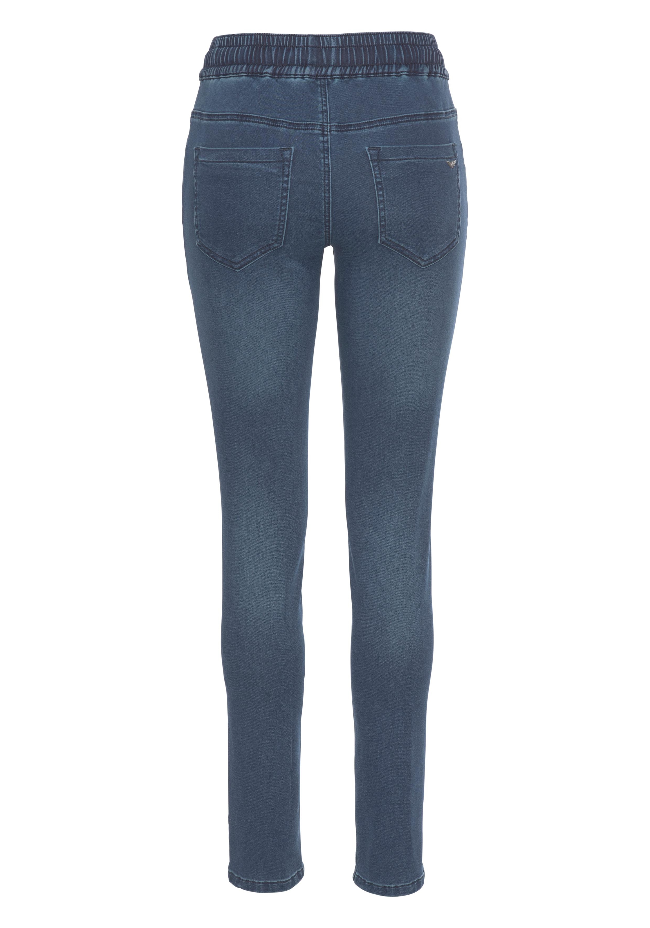 Arizona Stretch-Jeans , weites Bein,  normale Leibhöhe,  knöchellang,  mit Used-Waschung