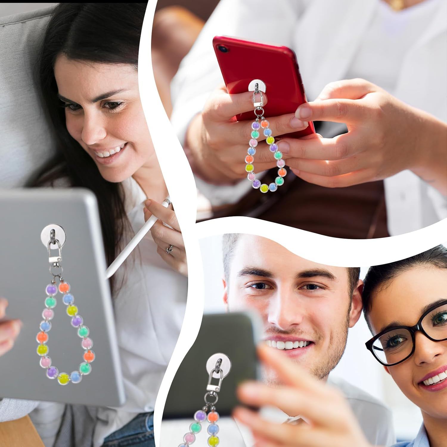 (6er Set) Universal Phone Charm Hook Halterungen Selbstklebend - Gold / Silber