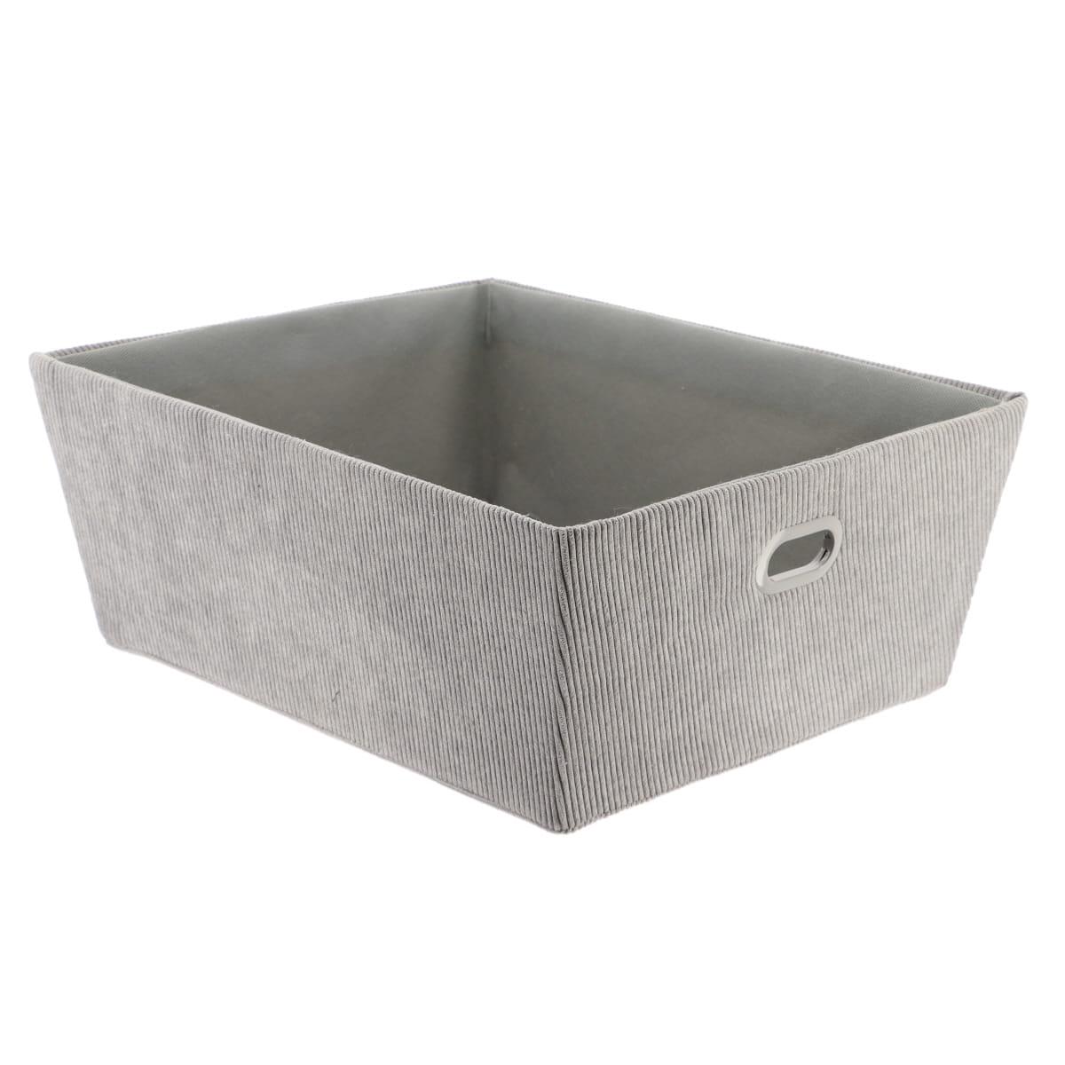 PANIERE DRESSING VELOURS COTELE 32.5X40X15CM GRIS