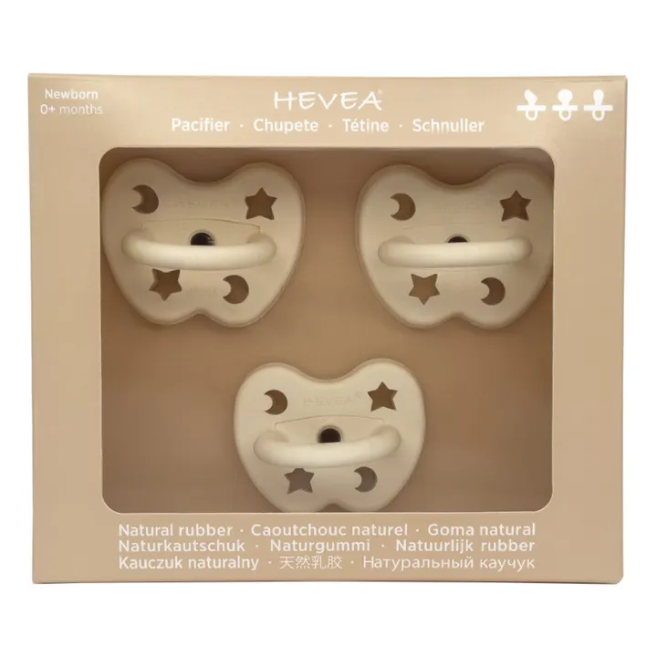 Hevea Pack découverte de 3 tétines | Crème
