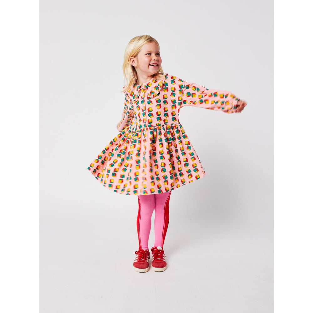 Køb Bobo Choses Pink Dices All Over Micro Corduroy Kjole