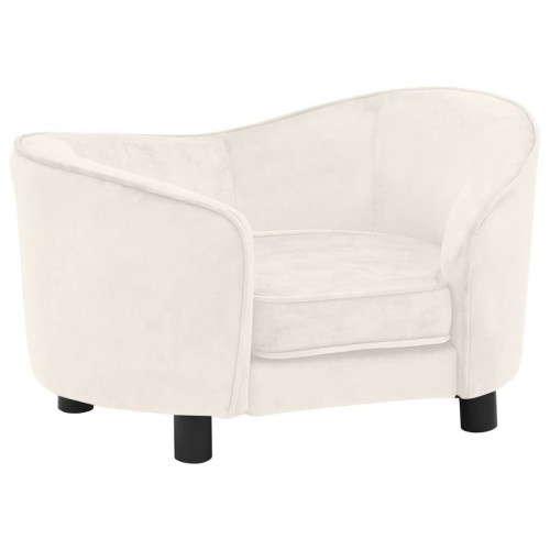 Sofá de pelúcia creme para cães Vidaxl