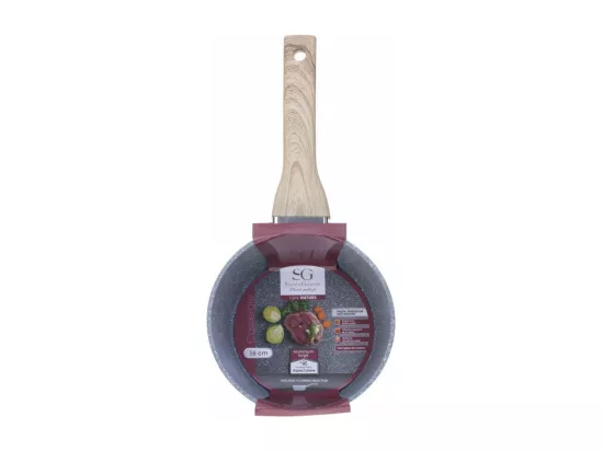 Casserole en aluminium - D. 16 cm - Effet pierre grise