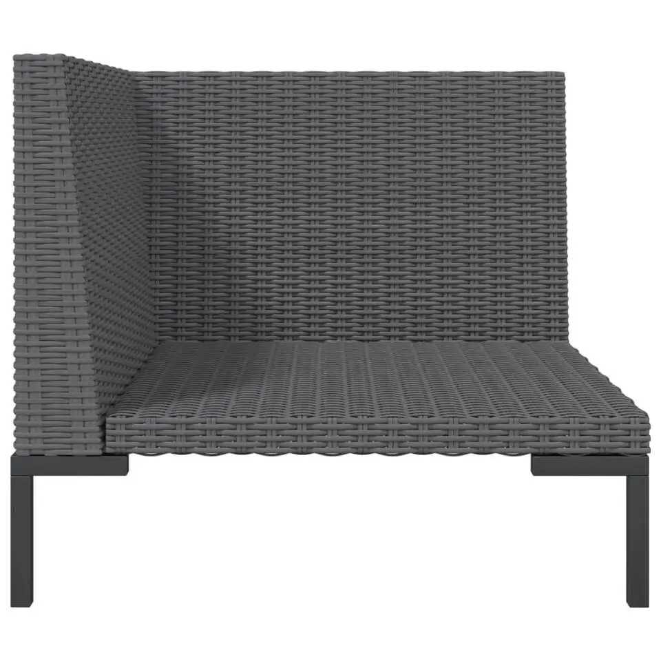 vidaXL - Tuinbank - Grijs - Poly rattan - Met kussens
