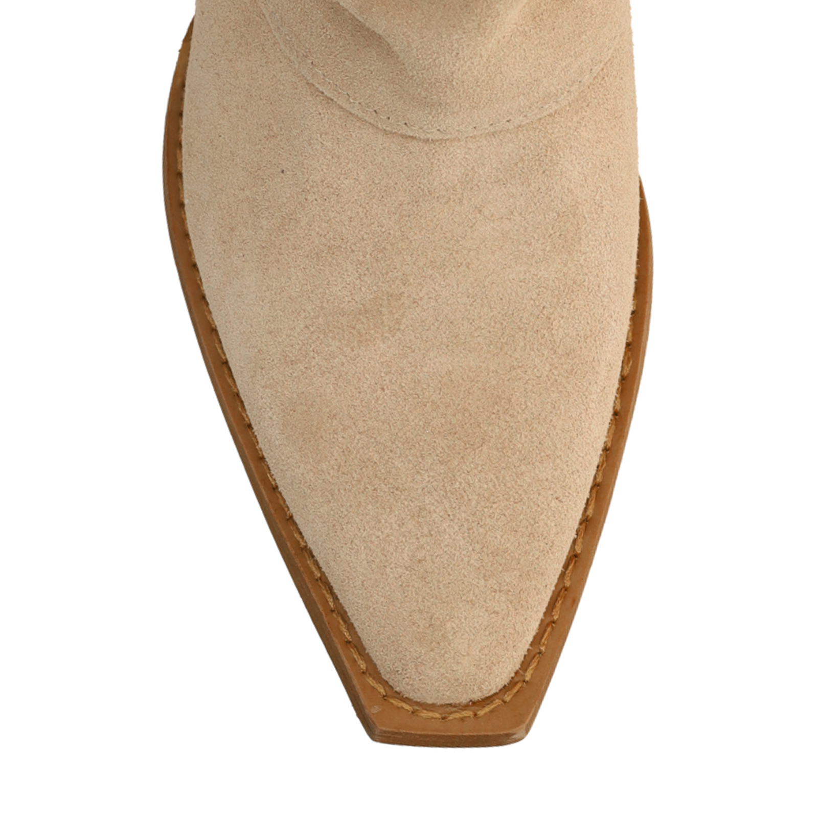 Beige suède laarzen met flap