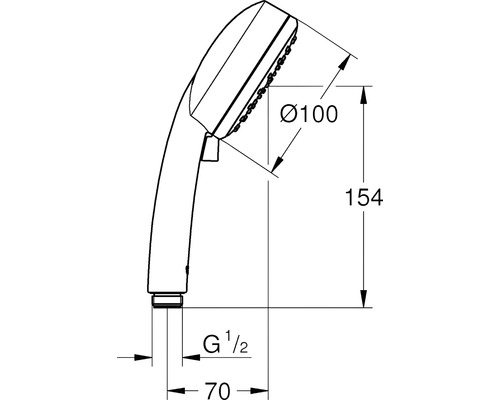 GROHE Vitalio Comfort 100 ronde handdouche Ø 100 mm chroom 26397000