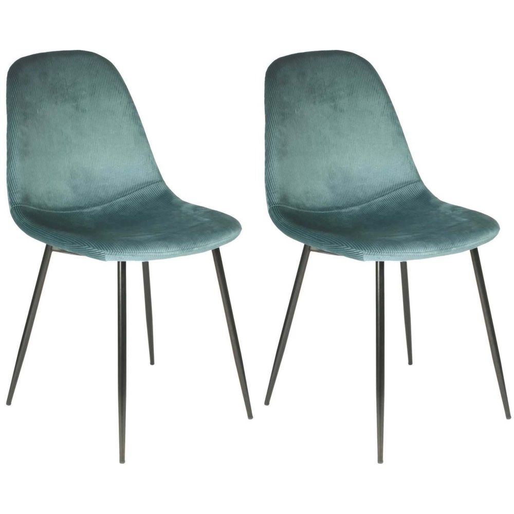 Chaise en velours côtelé giulia (lot de 2)